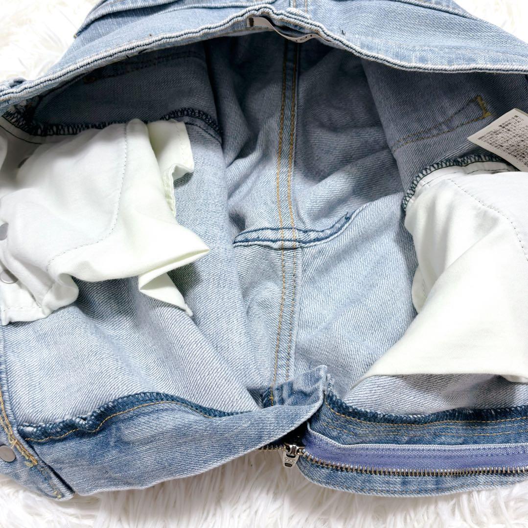 極美品✨ ヤヌーク リリス ライトブルー デニムパンツ ワイドストレート 25