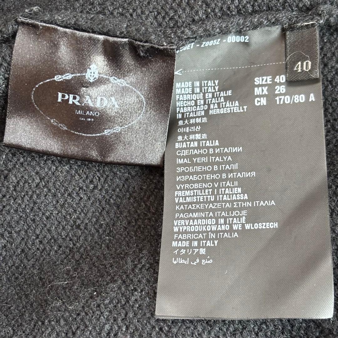 PRADA プラダ カシミヤ100% Uネックニット セーター 40 ブラック