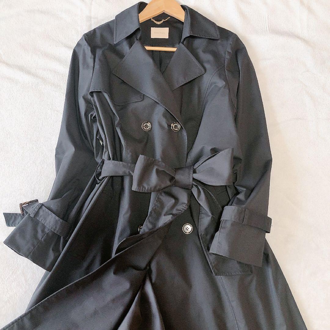 【極美品】ローズティアラ トレンチコート バックプリーツ ネイビー 42