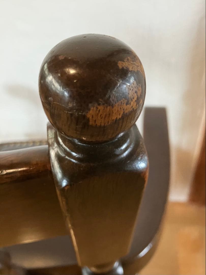 大塚家具 英国アンティーク アームチェア 天然木 ダークブラウン②