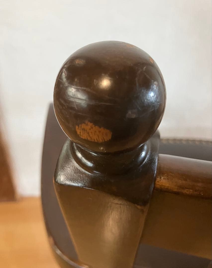 大塚家具 英国アンティーク アームチェア 天然木 ダークブラウン②