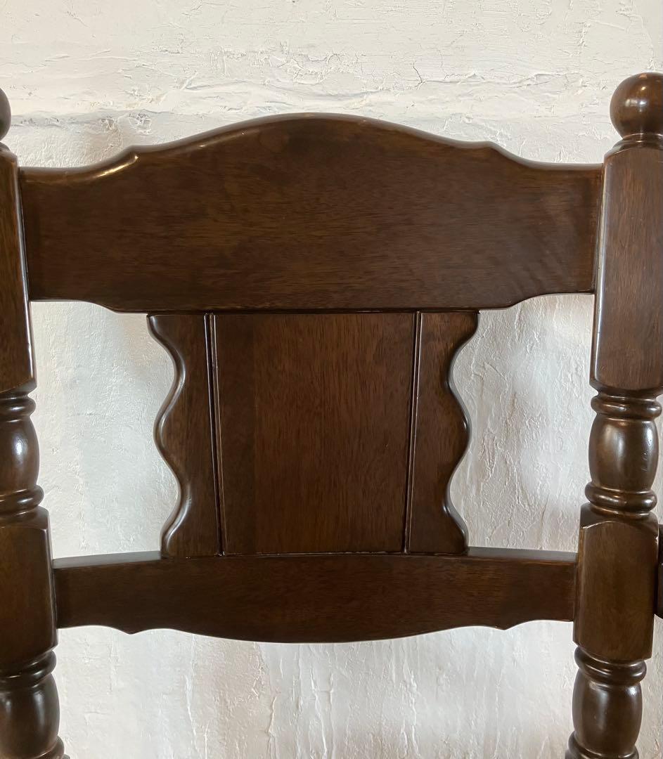 大塚家具 英国アンティーク アームチェア 天然木 ダークブラウン②