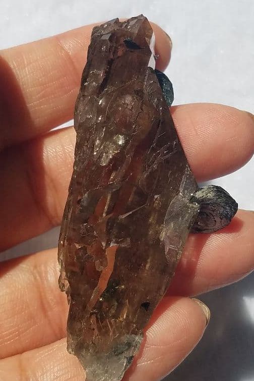 スイス産　スモーキークォーツ&アイアンローズ