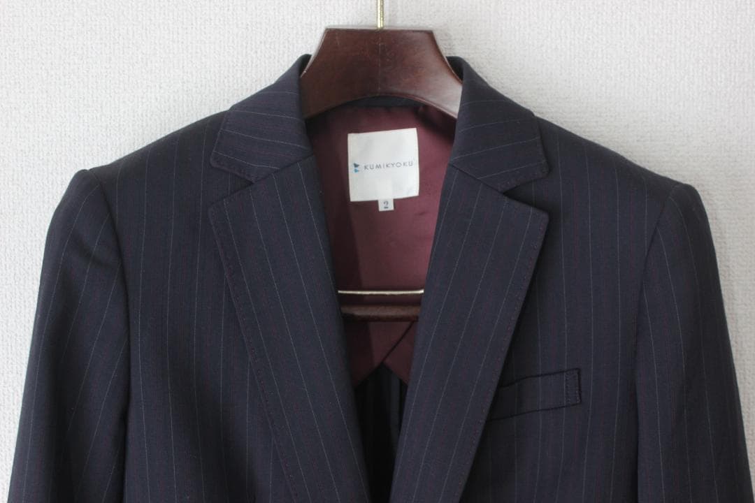 50【極美品】組曲 クミキョク パンツスーツ セットアップ 2 YUNSA生地