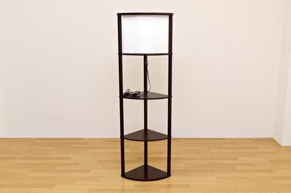 《新品・送料無料》棚付フロアライト　コーナー　DBR/LBR