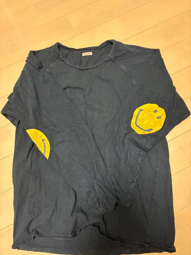 KAPITAL スマイルプリント 袖ボタン ブラック 日本製