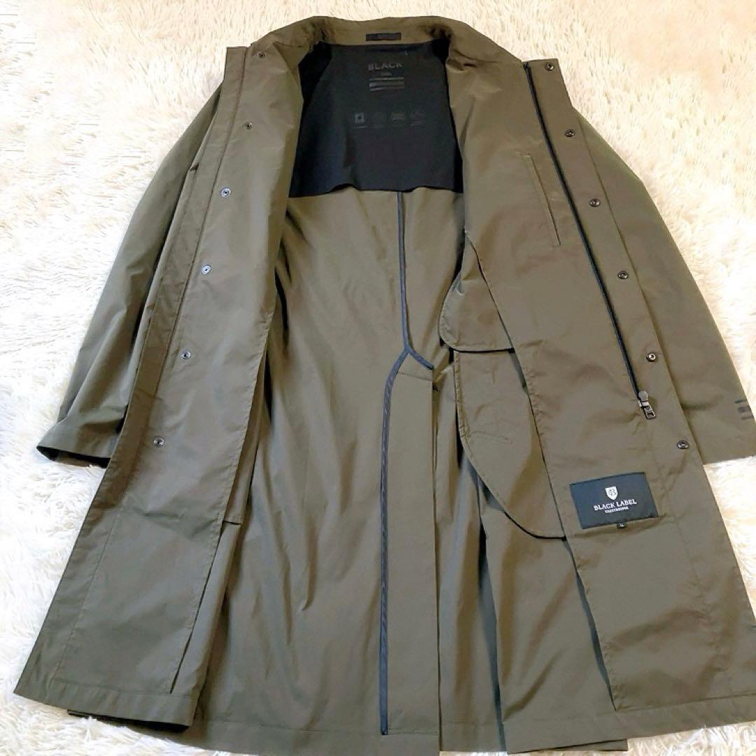 【美品・洗濯可】ブラックレーベルクレストブリッジ　ステンカラーコート　カーキXL