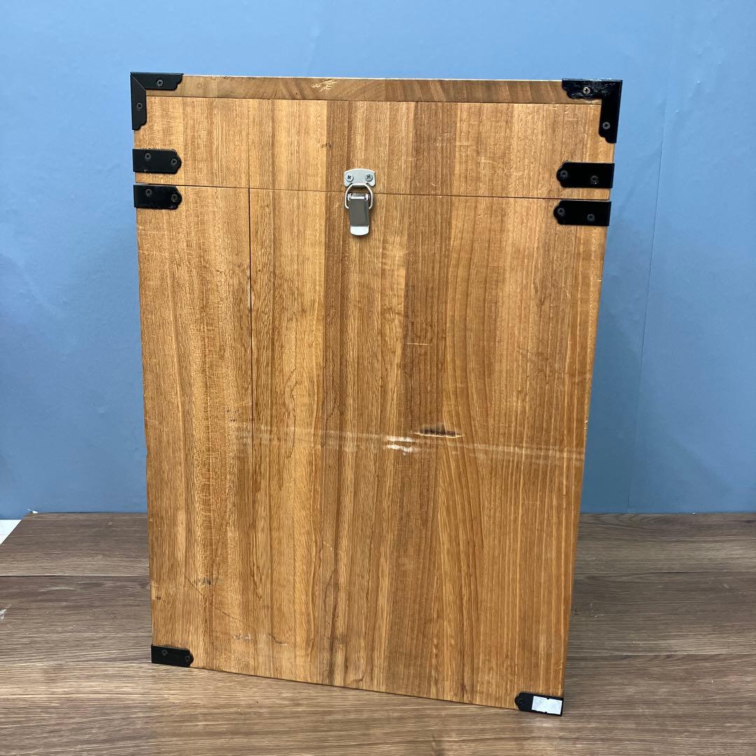 A-4 昭和レトロ 木製 収納ボックス アンティーク 蓋付き ウッドケース