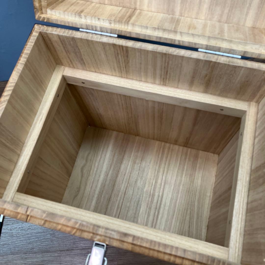 A-4 昭和レトロ 木製 収納ボックス アンティーク 蓋付き ウッドケース