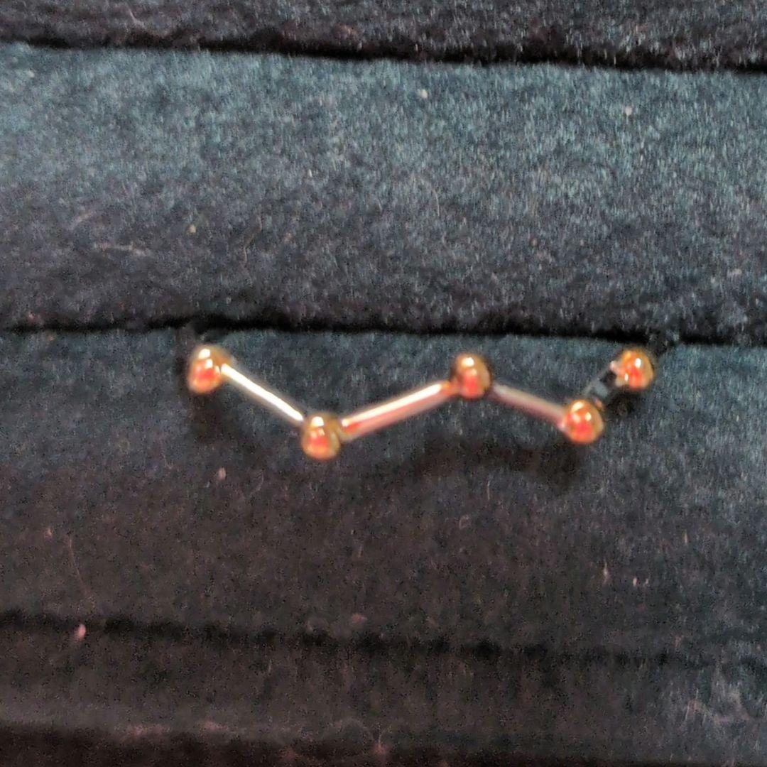 みぃeteK10ボール付（YG）きシンプルリングK10WG 約9号