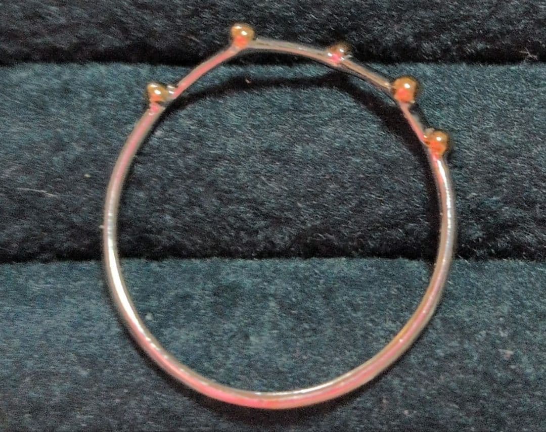 みぃeteK10ボール付（YG）きシンプルリングK10WG 約9号