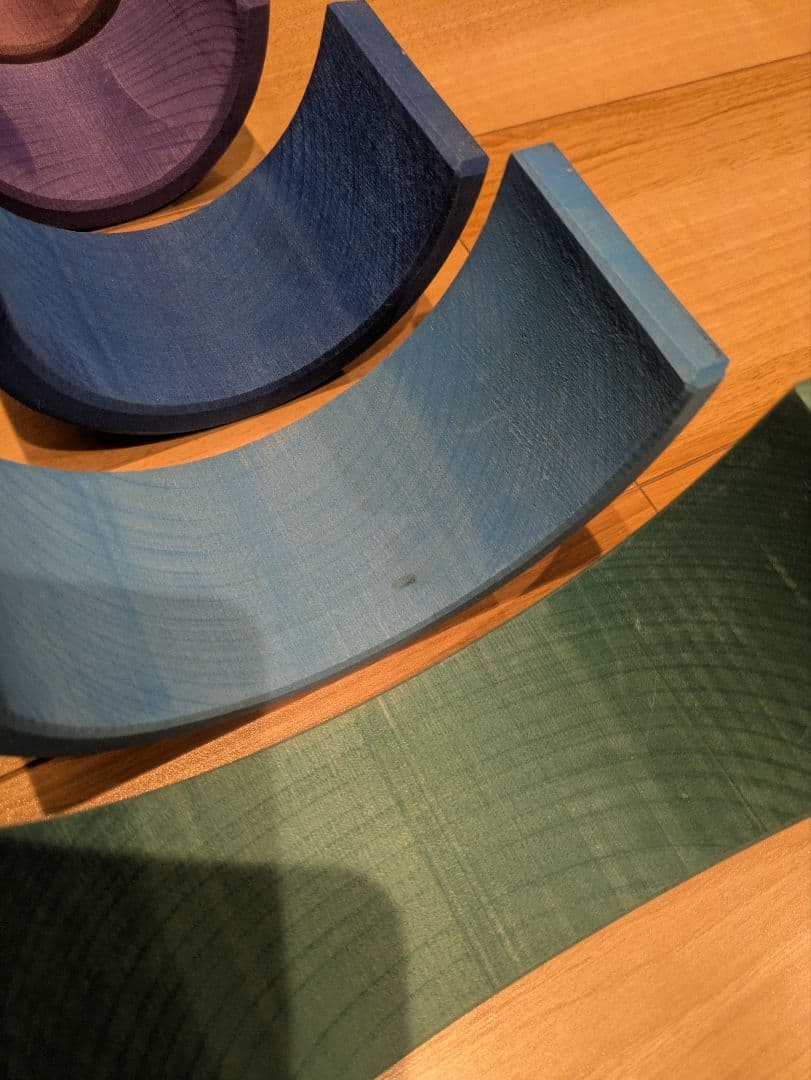 正規品【グリムス】アーチレインボー特大 虹色トンネル 　木製虹色アーチ型知育玩具