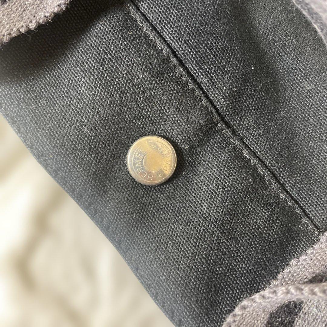 美品　HERMES エルメスフールトゥ MMトートバッグ　コットンキャンパス 黒