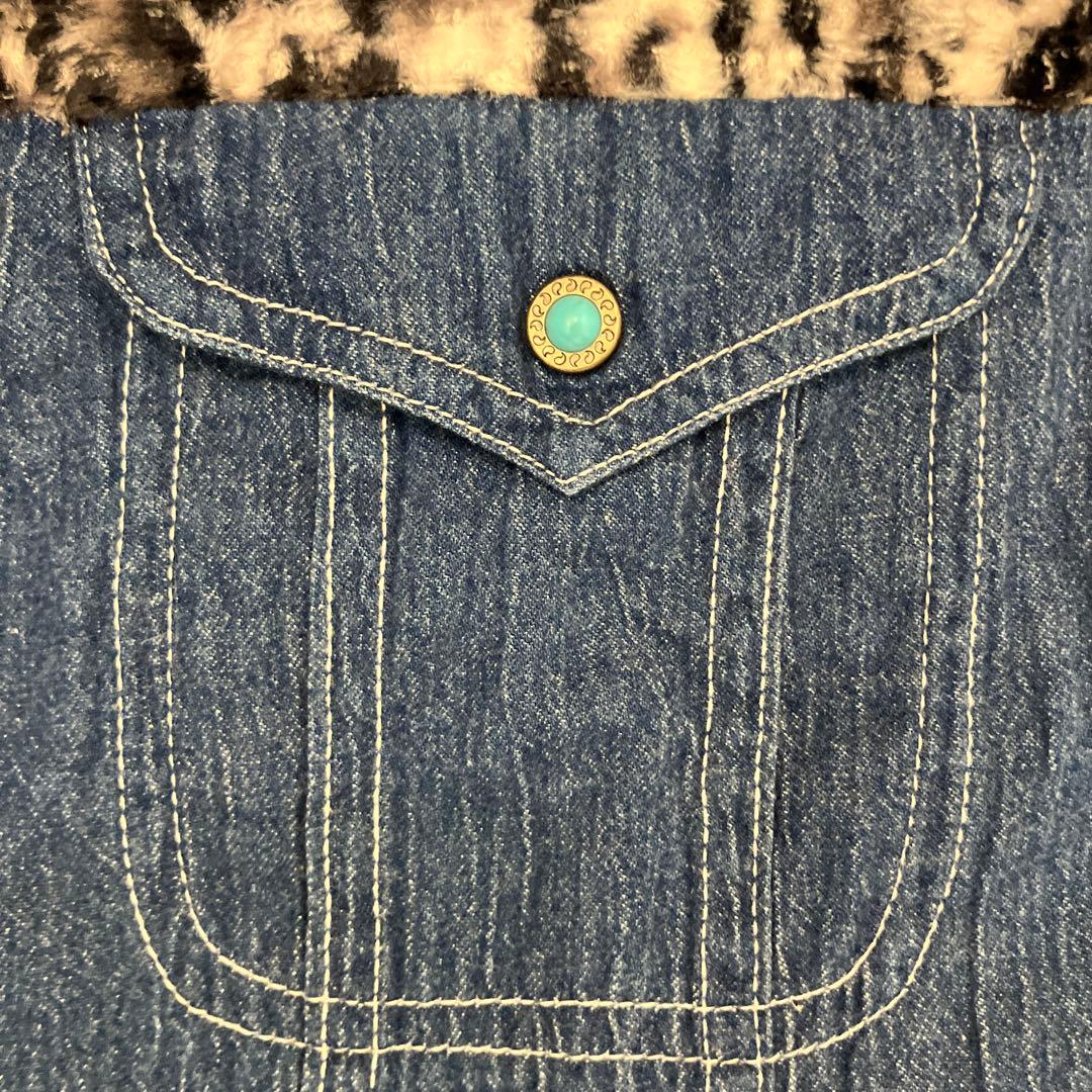 【Budweiser】レア　バドワイザー　豹柄　デニム　ウエスタン　ターコイズ