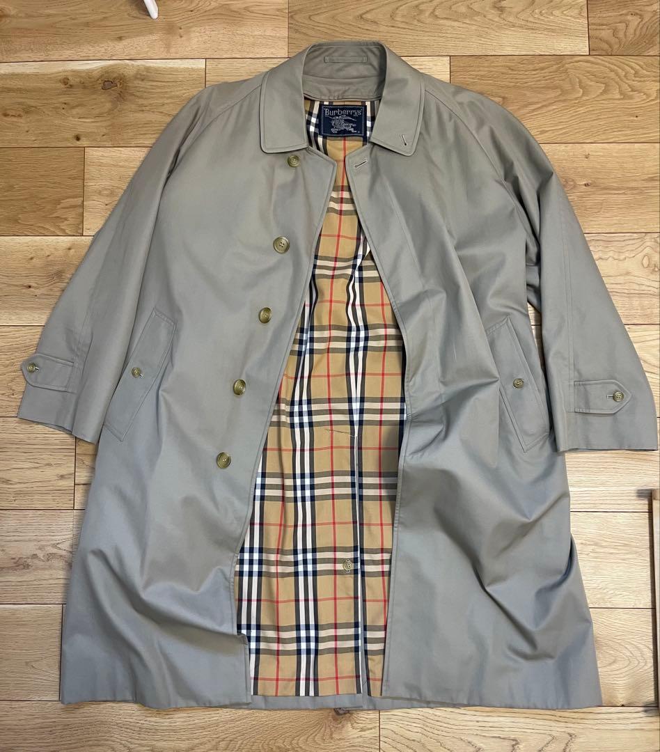 美品　バーバリー　burburry ステンカラーコート　ベージュ