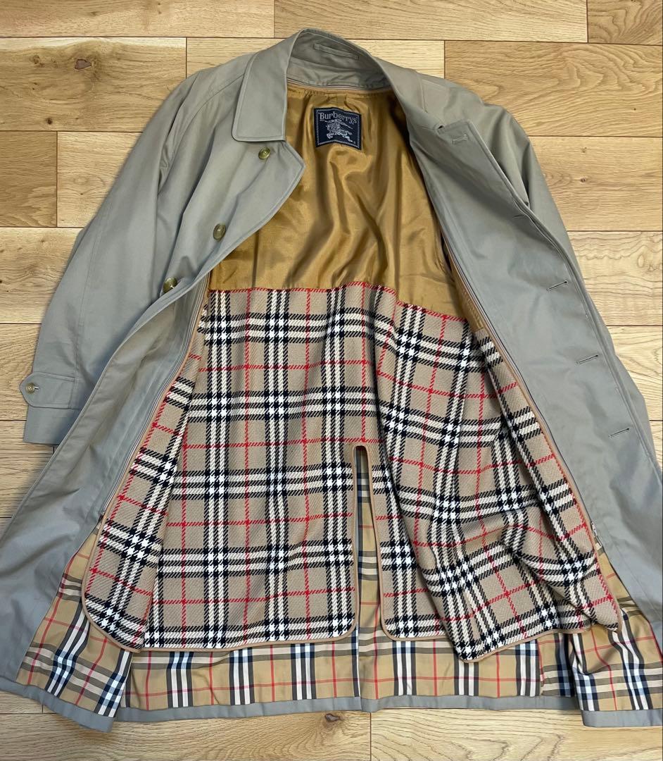 美品　バーバリー　burburry ステンカラーコート　ベージュ