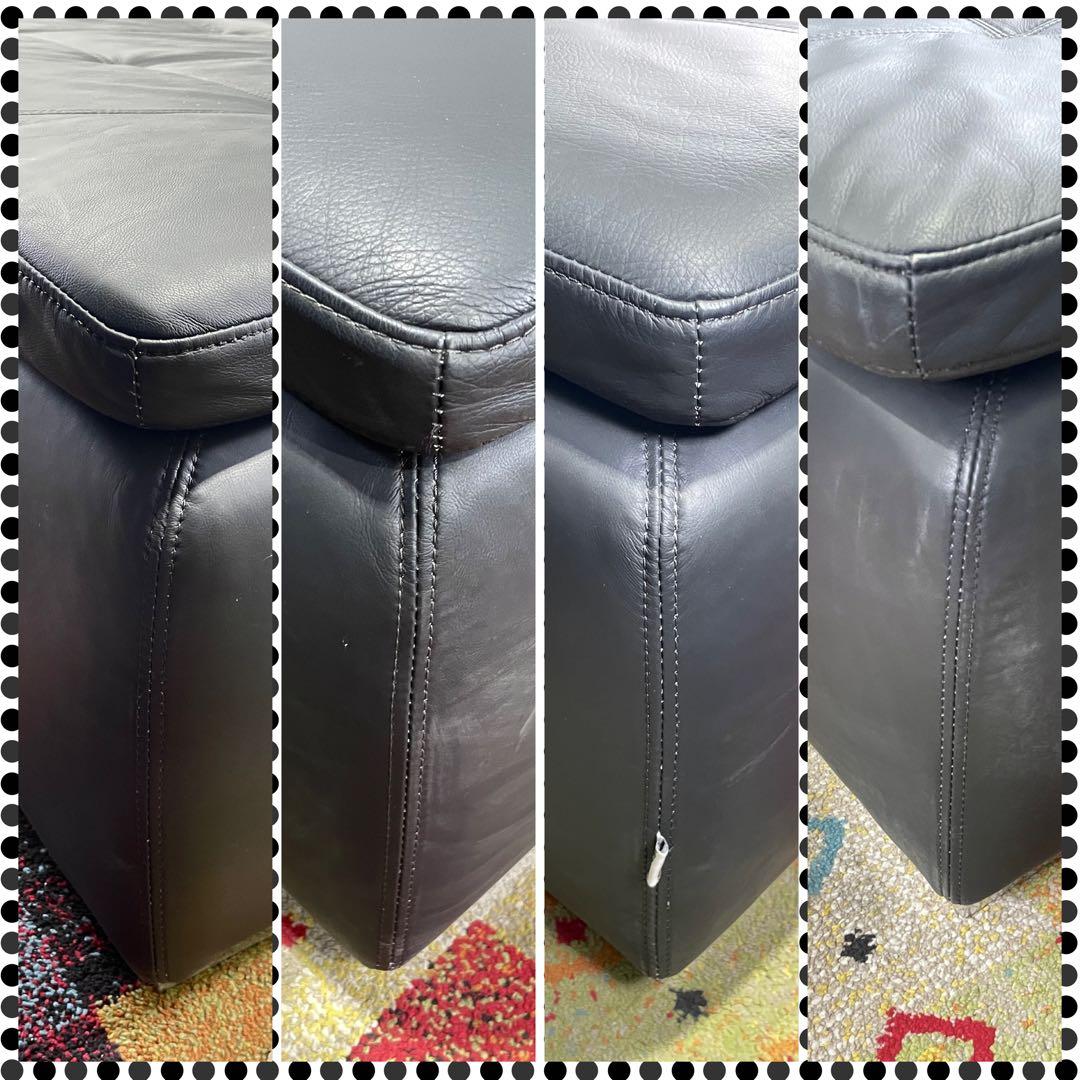 ♪ BeConcept 本革オットマン ソファ ブラック ビーコンセプト