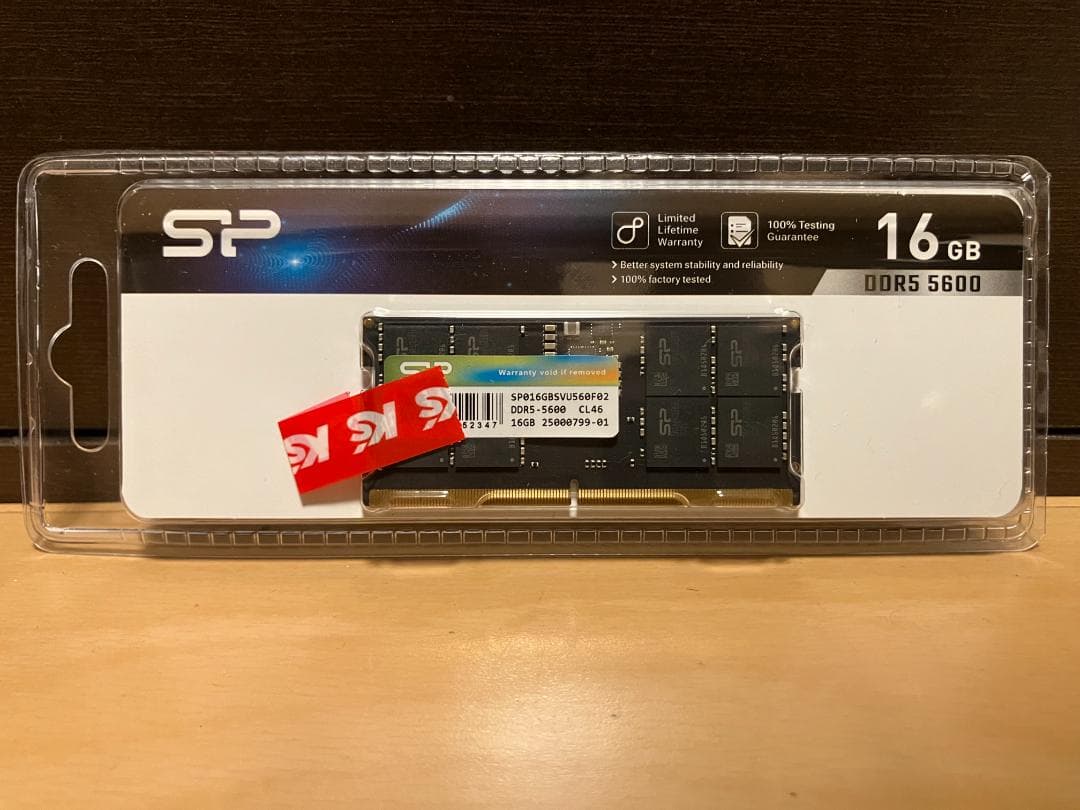 【新品未開封】シリコンパワー DDR5 5600 SODIMM 16GB 1枚