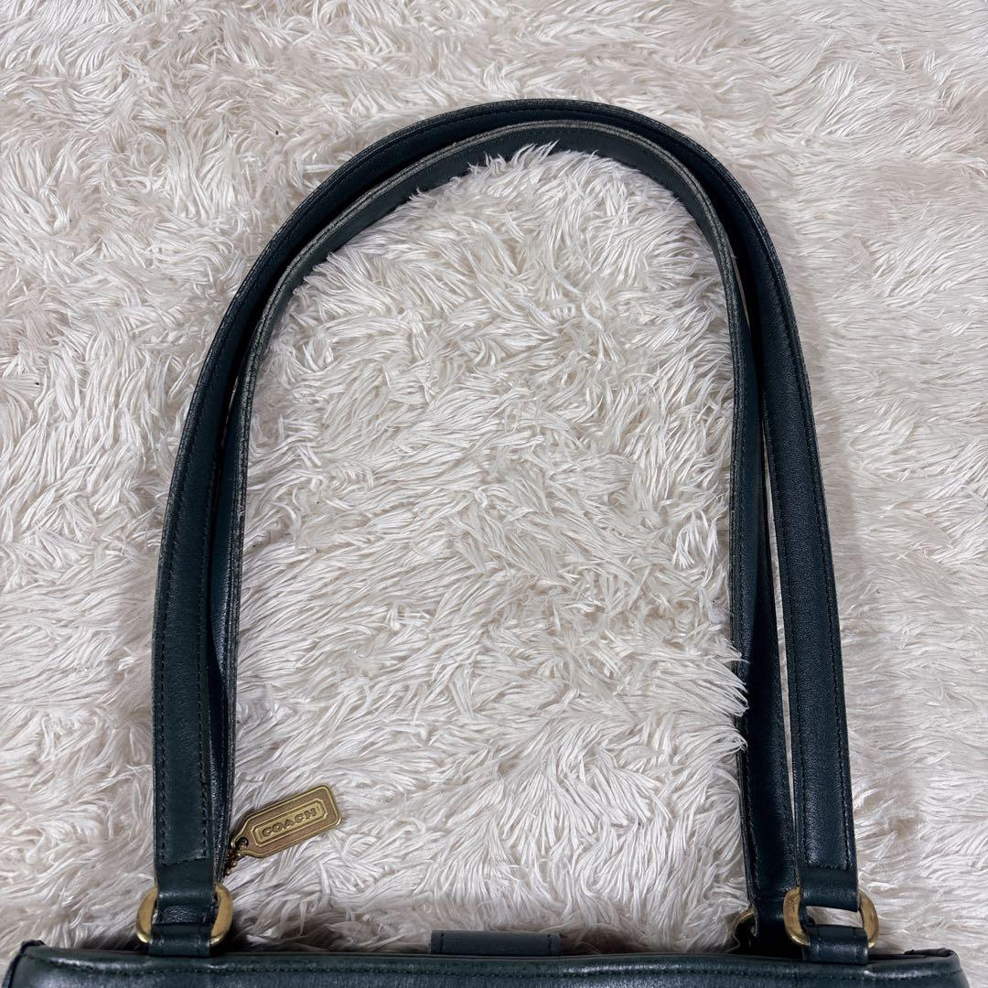 貴重 COACH コーチ バケツ型 トートバッグ ハンドバックレザー グリーン