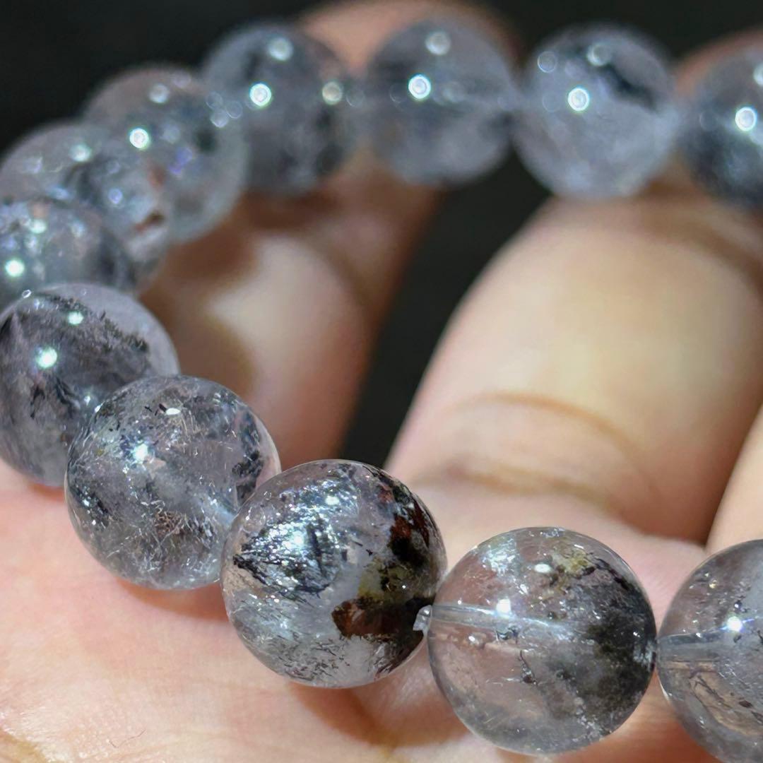 ☆別格高級品！福徳大黒宝珠⑦！超希少！エレスチャルクォーツ　水晶　ブレス