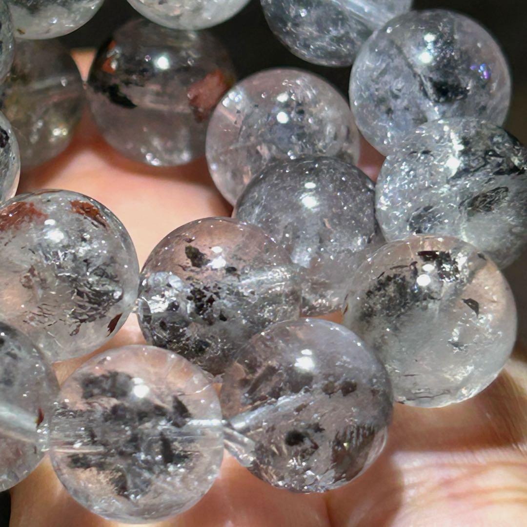 ☆別格高級品！福徳大黒宝珠⑦！超希少！エレスチャルクォーツ　水晶　ブレス