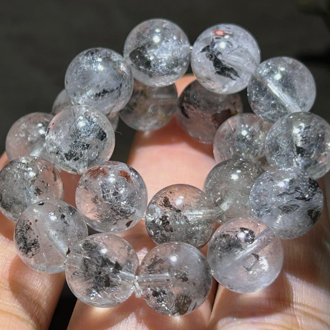 ☆別格高級品！福徳大黒宝珠⑦！超希少！エレスチャルクォーツ　水晶　ブレス