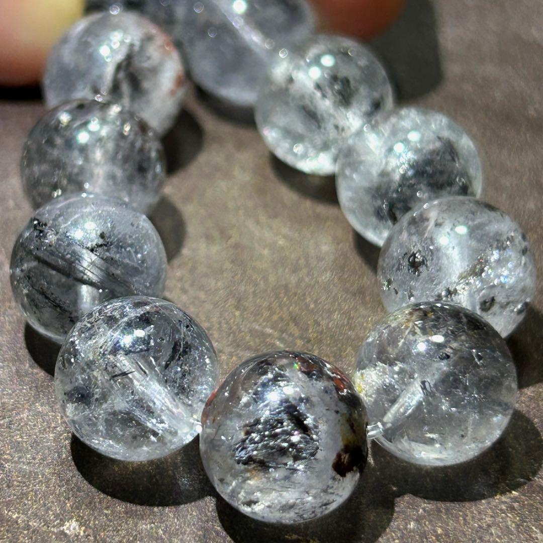 ☆別格高級品！福徳大黒宝珠⑦！超希少！エレスチャルクォーツ　水晶　ブレス