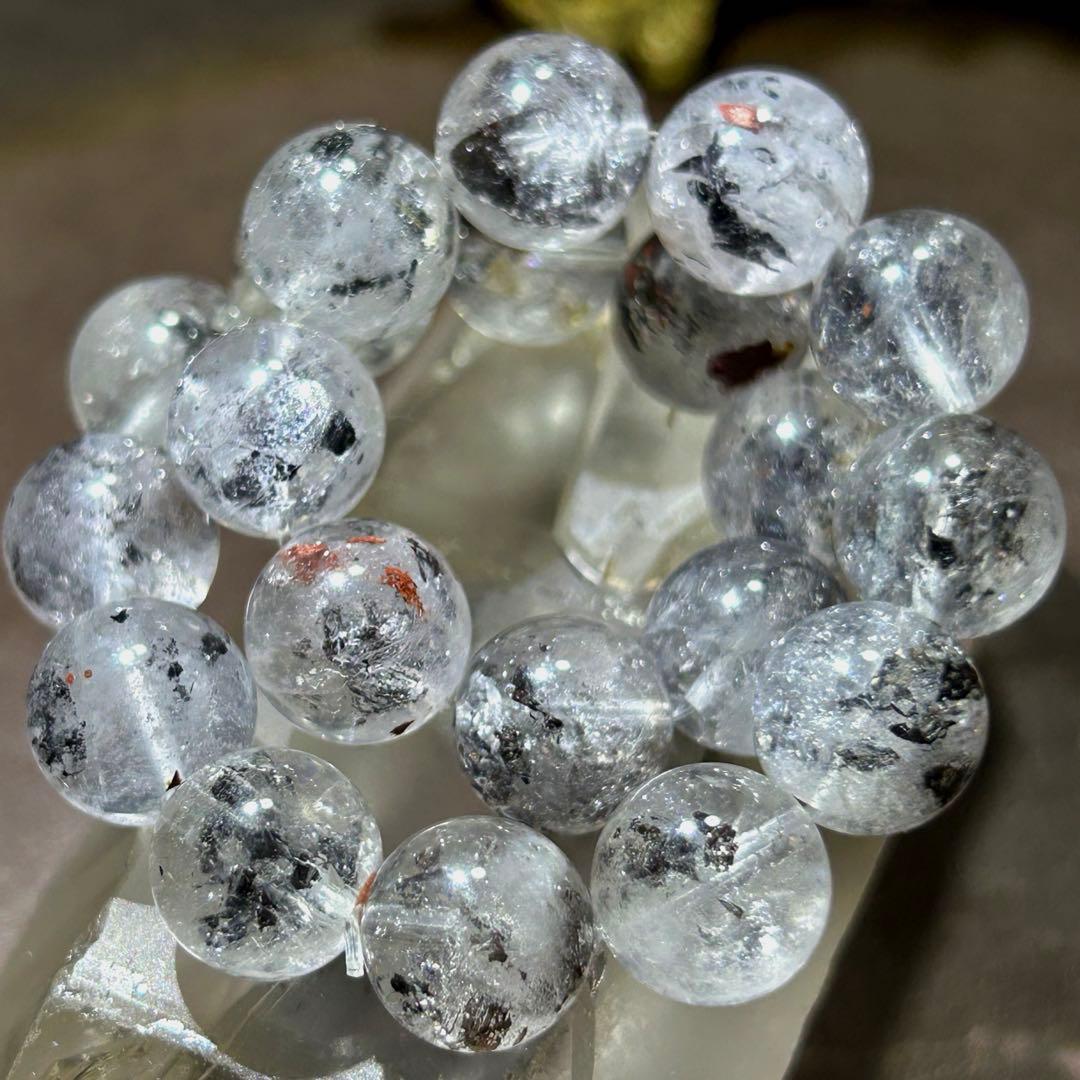 ☆別格高級品！福徳大黒宝珠⑦！超希少！エレスチャルクォーツ　水晶　ブレス