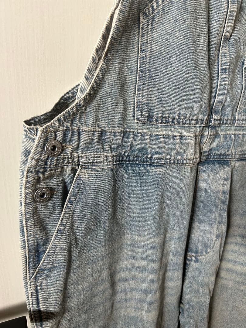 美品　doudou ミドルオンスデニムサロペット　ブルー