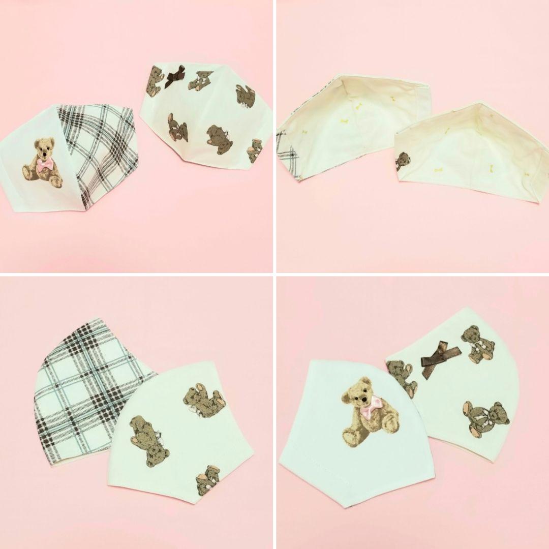 ハンドメイドマスク　テディベア　くま　インナーマスク