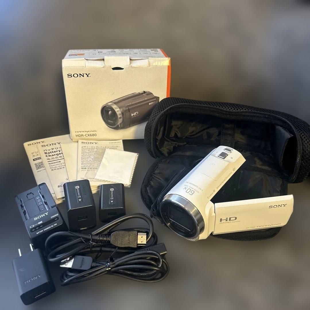 【美品】SONY ビデオカメラ HDR-CX680 ホワイト