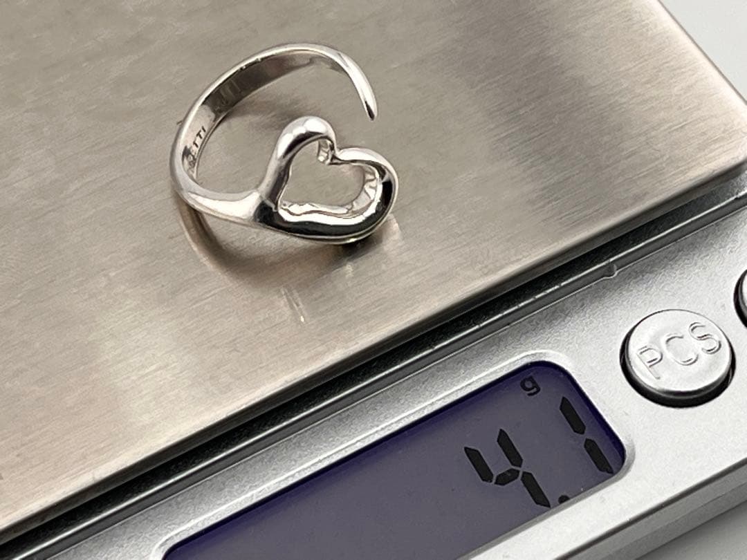 c968 ティファニー　オープンハート　リング　シルバー925 約11号
