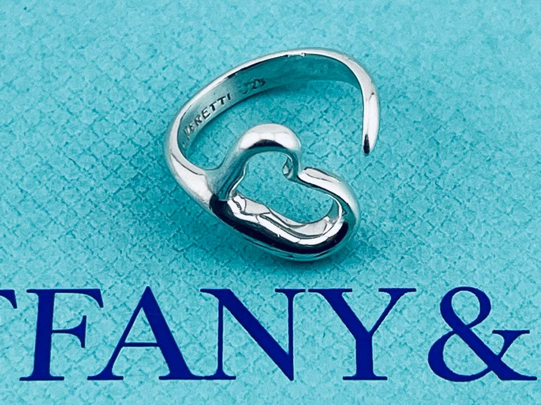 c968 ティファニー　オープンハート　リング　シルバー925 約11号