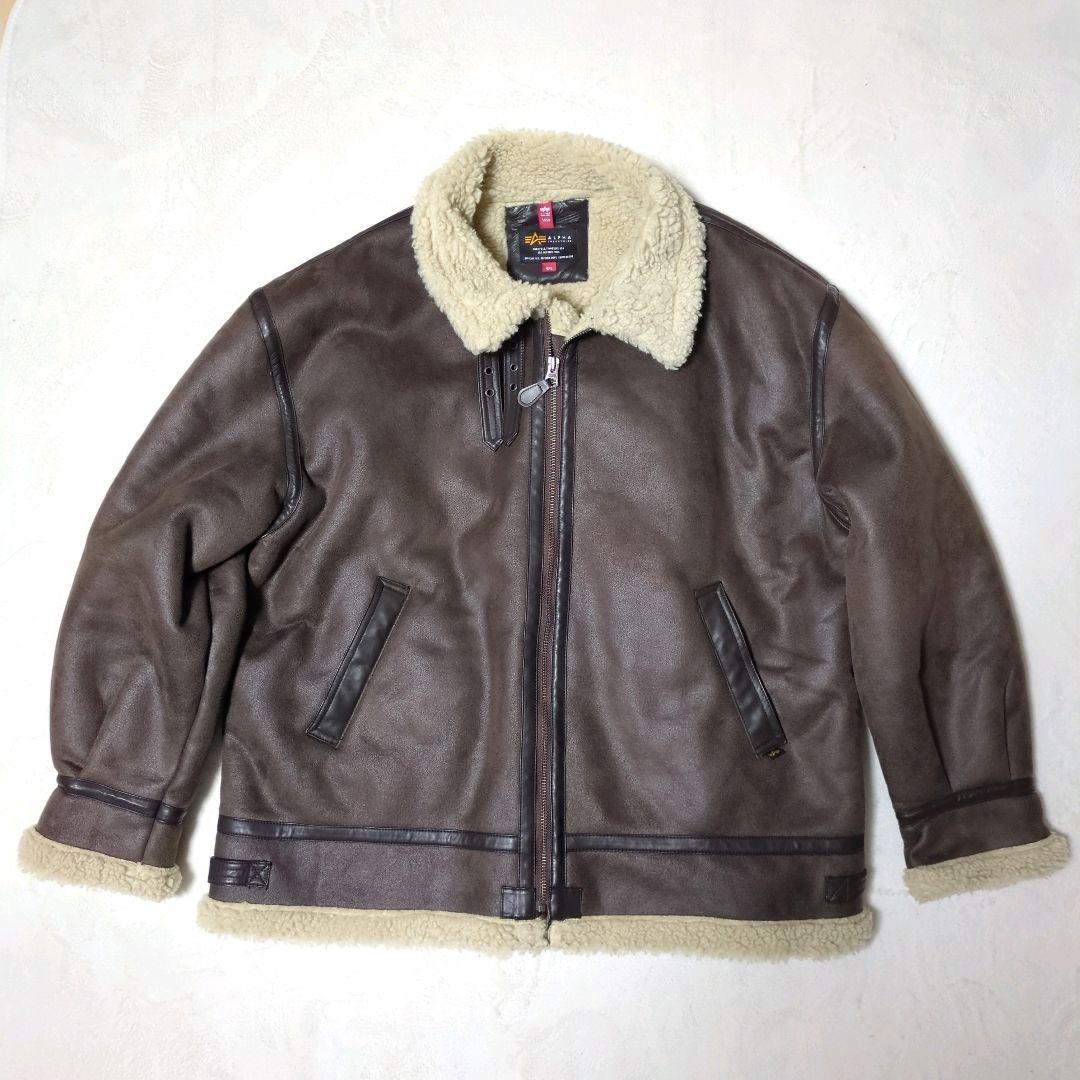 美品 ALPHA B-3 フライトジャケット 4XL フェイクムートン