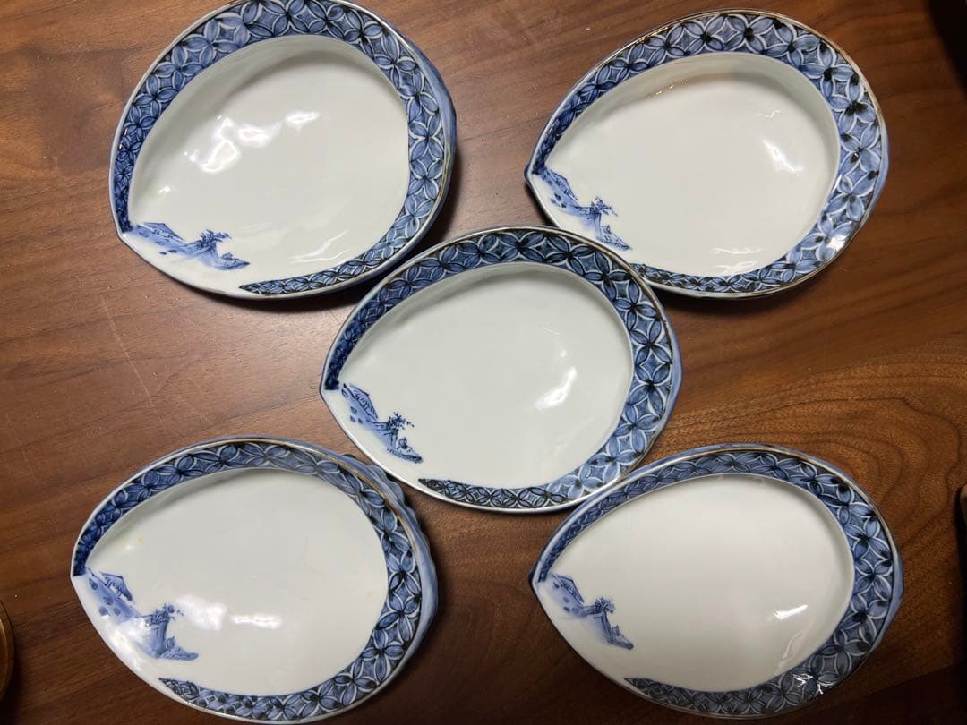 鮑の殻形刺身皿　5枚セット