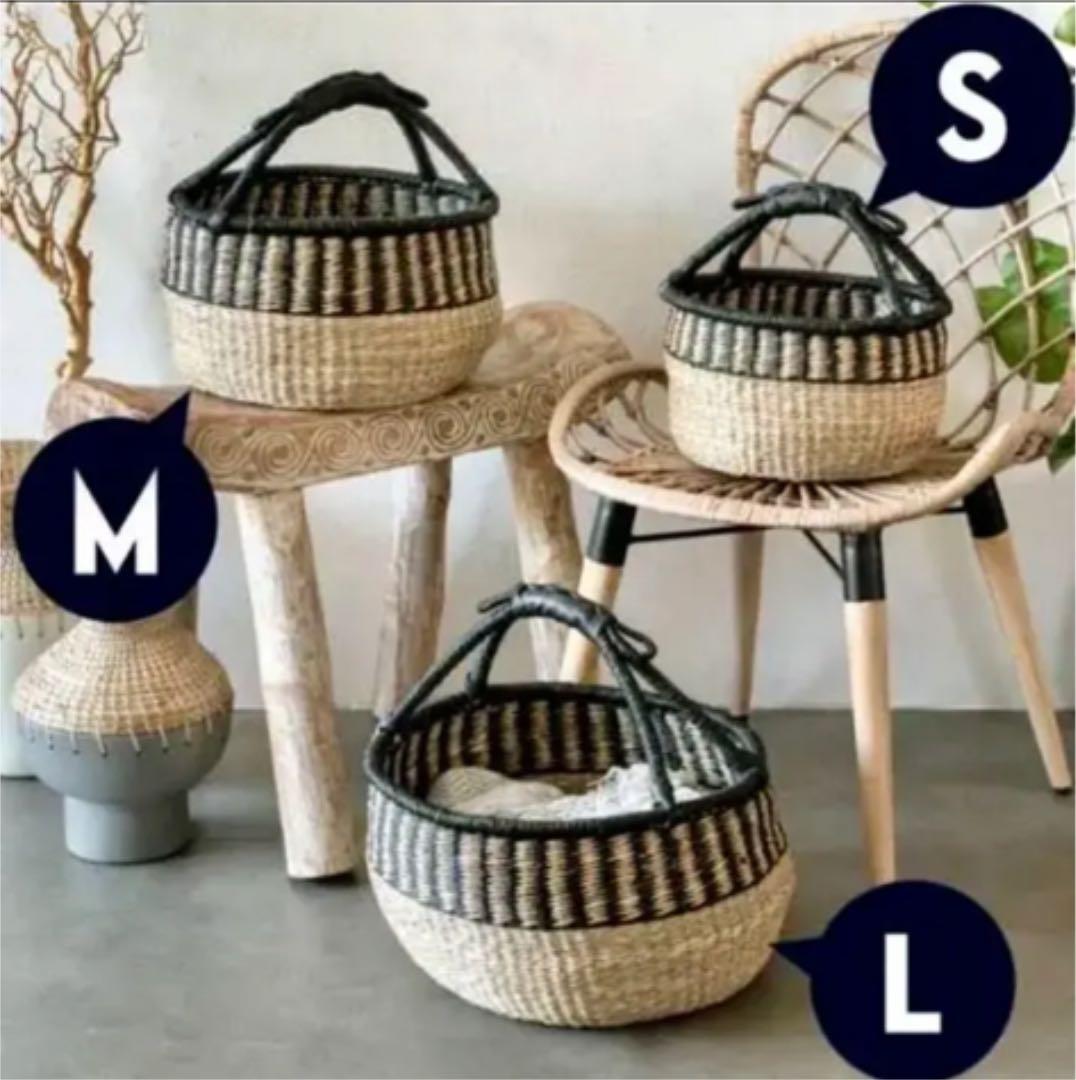 アジアン バリ島 シーグラス 3点セット バスケット かご 収納 家具 リゾート