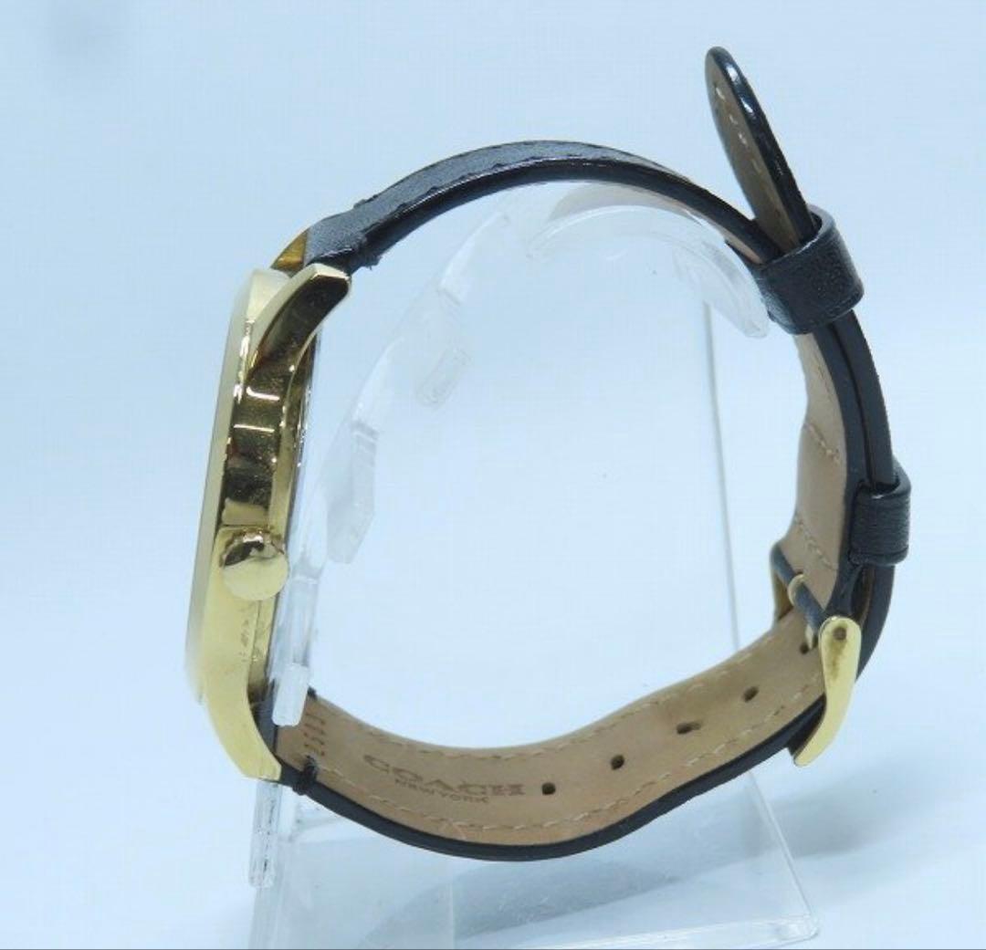 COACH コーチ NEW YORK 腕時計 ゴールド ブラック シグネチャー柄