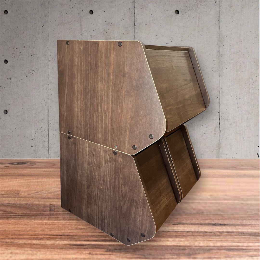 アイリスオーヤマ 前開き 収納ボックス 積み重ね 木目調 幅違い 3点セット