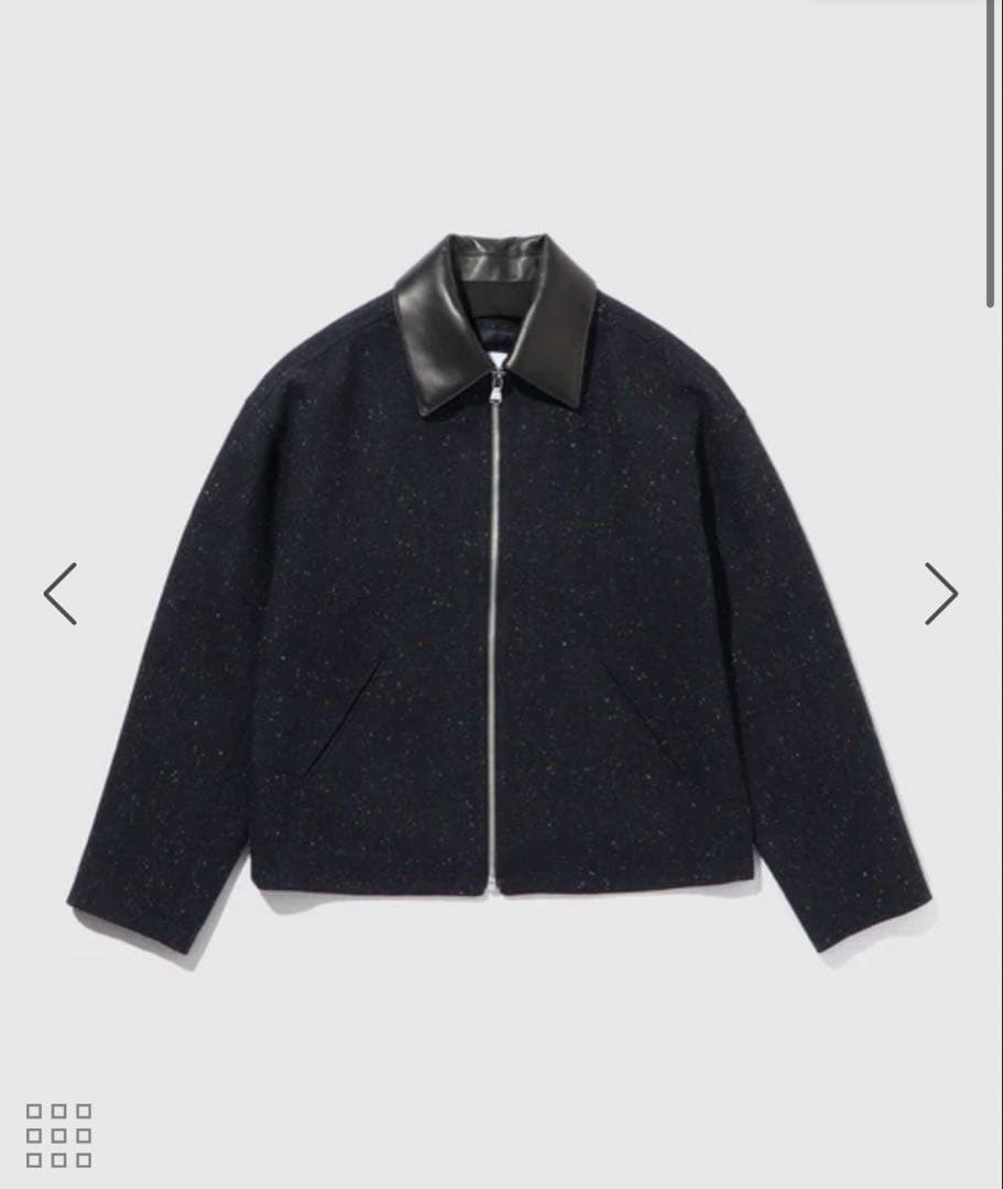 ADAM ET ROPE' HOMME ネップツイード ライダースジャケット