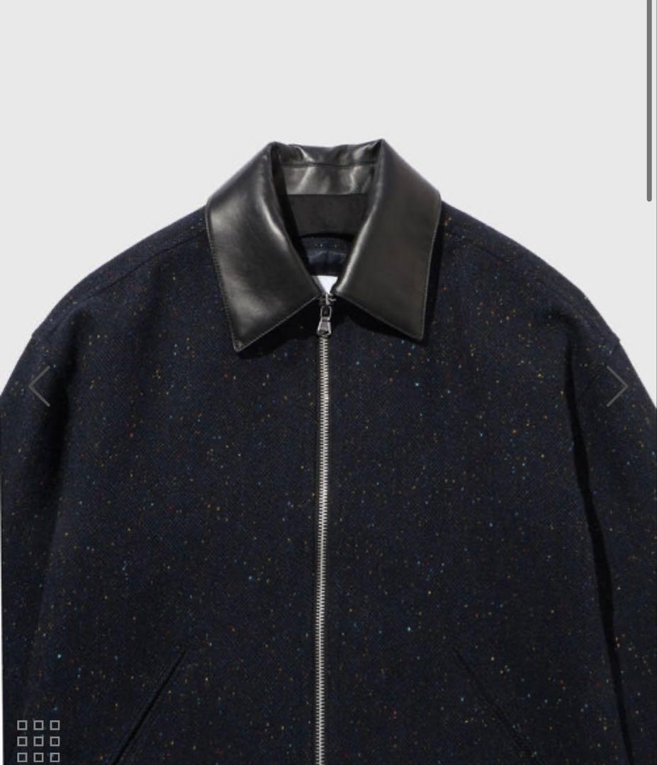 ADAM ET ROPE' HOMME ネップツイード ライダースジャケット