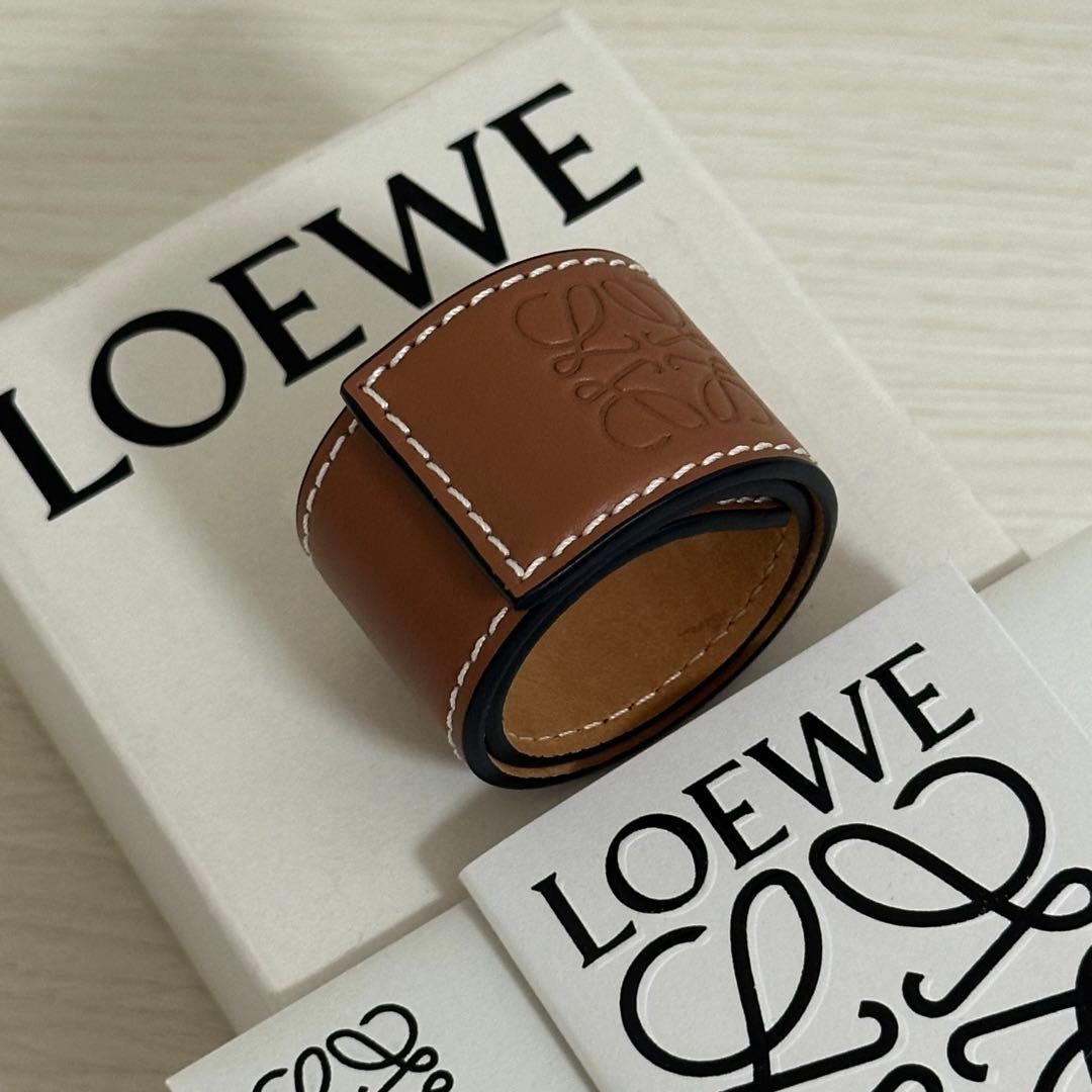 美品✨LOEWE ロエベ スラップブレスレット アナグラム ブラウン 箱付き