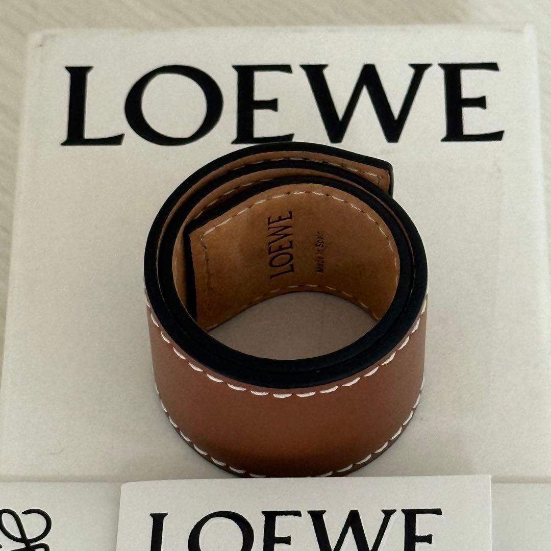 美品✨LOEWE ロエベ スラップブレスレット アナグラム ブラウン 箱付き