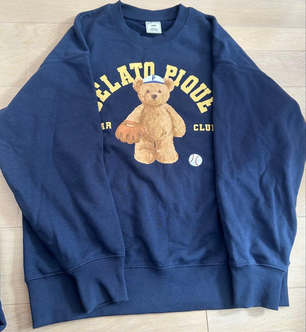 値下げ❌ジェラートピケ　スポーティベア裏毛プルオーバー＆裏毛ショートパンツセット