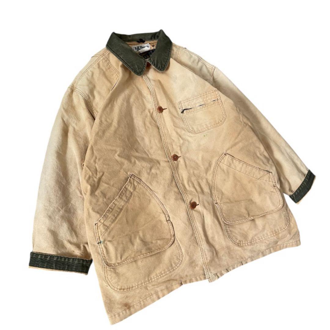 90s L.L.Beanプリマロフト フィールドコートコーデュロイ襟2way古着