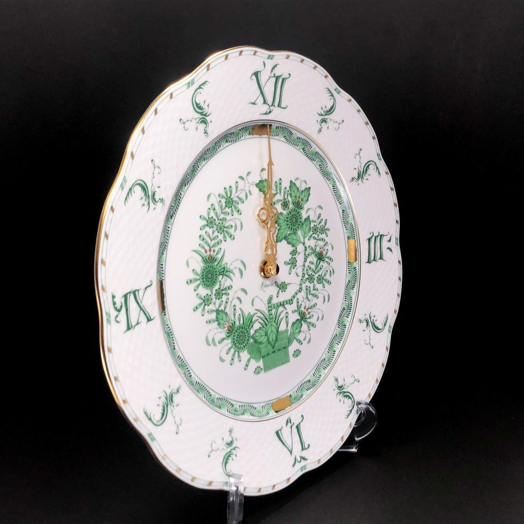 【未使用・箱付き】ヘレンド／インドの華 ウォールクロック 金彩