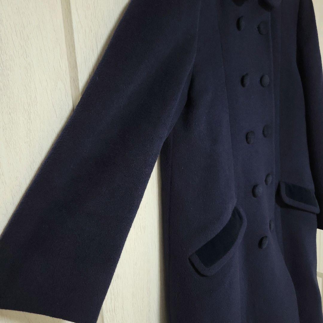 美品✨ ファミリア アンゴラ ウール コート フォーマル 受験 ネイビー 140