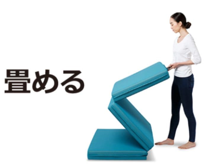 マニフレックス　メッシュ・ウィング　シングル三つ折（ミッドブルー）