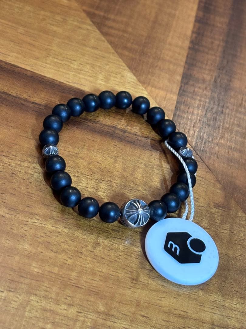 クロムハーツビーズブレスレット オニキス8ミリ　鑑定済み