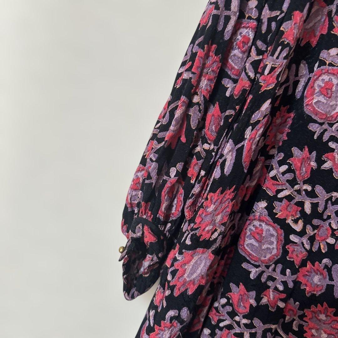 sara mallika サラマリカ 花柄 長袖ロングワンピース チュニック