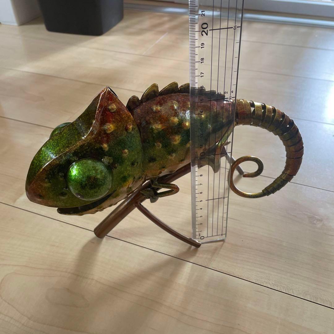 インテリア 彫刻 カメレオン 置物 アイアンアートスタイル 庭 リビング